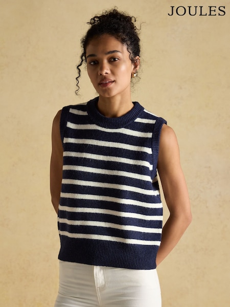 Bleumarin/Alb - Vestă tricotată Joules Holly (AV0673) | 313 LEI
