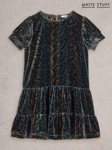 White Stuff Black Velvet Printed Dress (AV0907) | €21