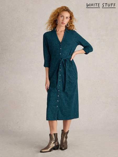 White Stuff Green Annie Sparkle Jersey Dress (AV0924) | €55