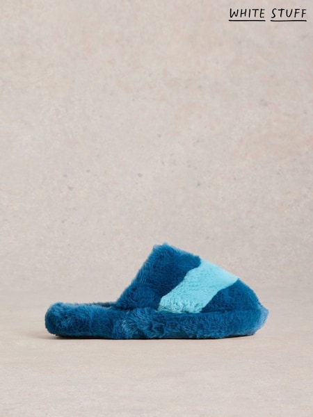 White Stuff Green Faux Fur Mule Slippers (AV0931) | R$ 275