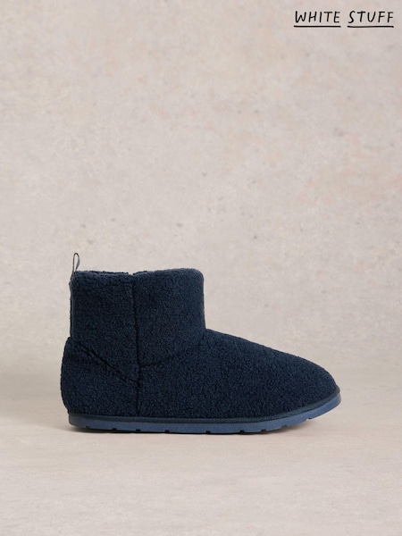 White Stuff Blue Fleece Slipper Boots (AV0936) | kr588