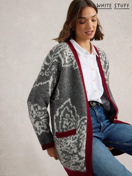 White Stuff Grey Fiona Floral Longline Cardigan (AV0952) | €35