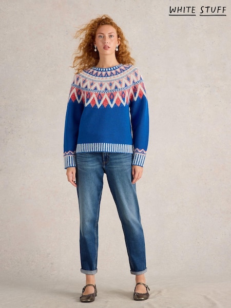 White Stuff Blue Sapphire Fairisle Pattern Jumper (AV0957) | €53