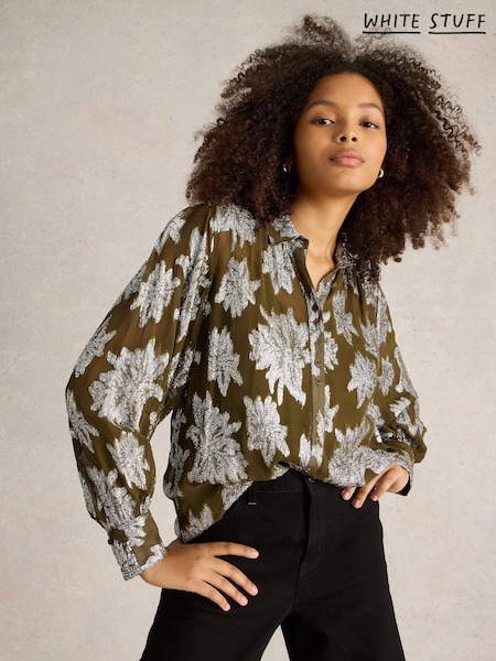 White Stuff Green Phoebe Jacquard Shirt (AV0962) | €60