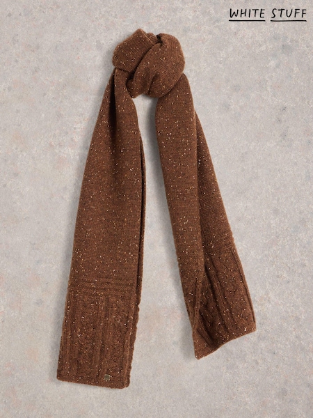 White Stuff Brown Berkley Cable Nep Scarf (AV0976) | €31