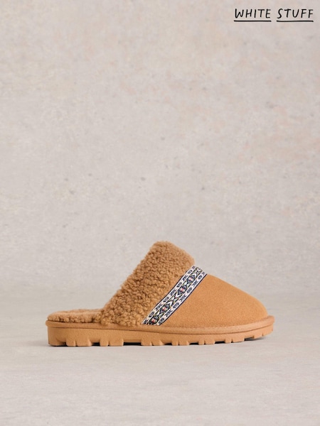 White Stuff Suede Shearling Slipper Mules (AV0978) | €69