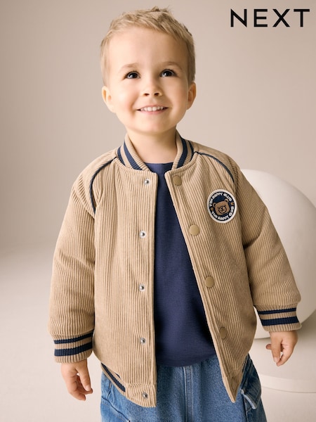 Neutral Cord Varsity Bomber Jacket (3mths-7yrs) (AV0989) | €36 - €42