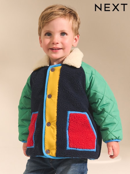 Več - Colourblock Borg Coat (3mths-7yrs) (AV0993) | € 30 - € 35