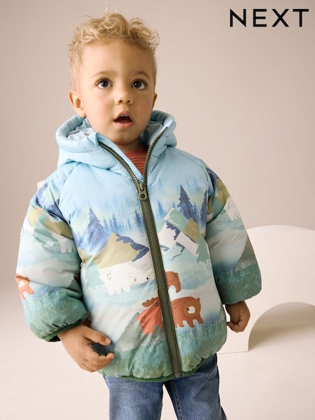 Green Scene Print Padded Coat (3mths-7yrs) (AV0994) | €33 - €37
