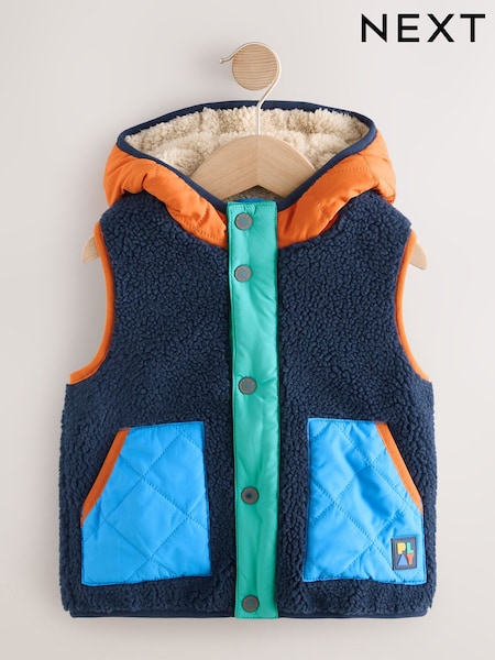 Multi Colourblock Borg Gilet (3mths-7yrs) (AV0997) | R$ 215 - R$ 255