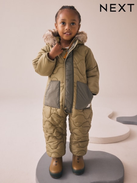 Khaki Green Shower Resistant Snowsuit (3mths-7yrs) (AV1009) | €42 - €47