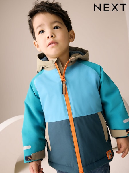 Navy/Turquoise Waterproof Warm Padded Coat (3mths-7yrs) (AV1013) | AED132 - AED152