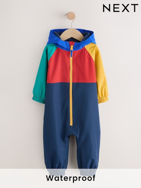 Navy Colourblock Waterproof Fleece Lined Puddlesuit (3mths-7yrs) (AV1016) | €33 - €39