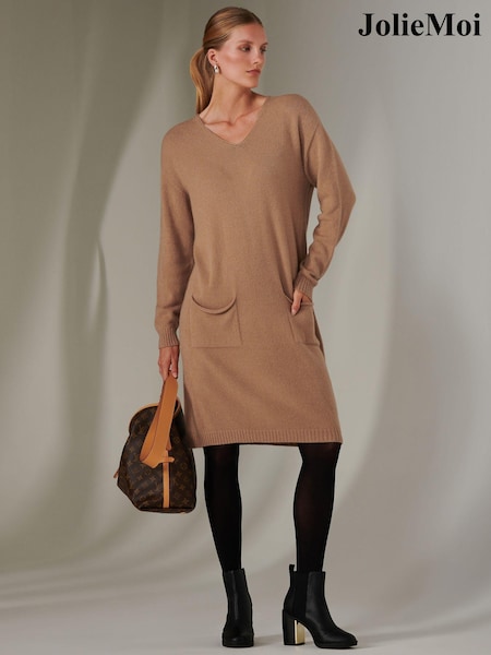 Jolie Moi Brown Knit Loose Fit Jumper (AV1022) | €27