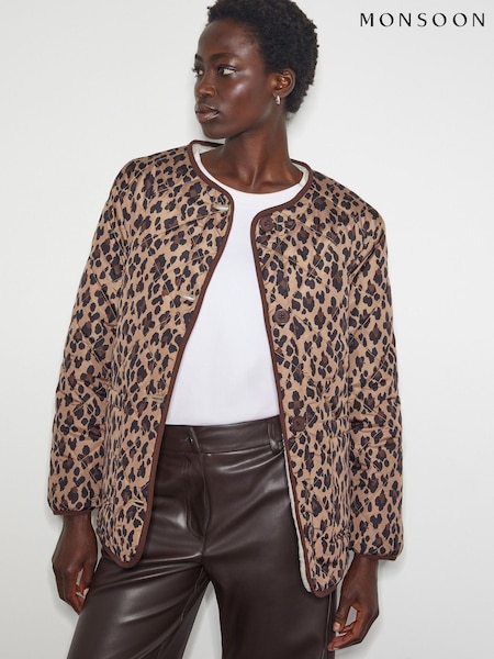 Monsoon Rue Reversible Quilted Leopard Print Jacket (AV1039) | ‏492 ر.س.‏