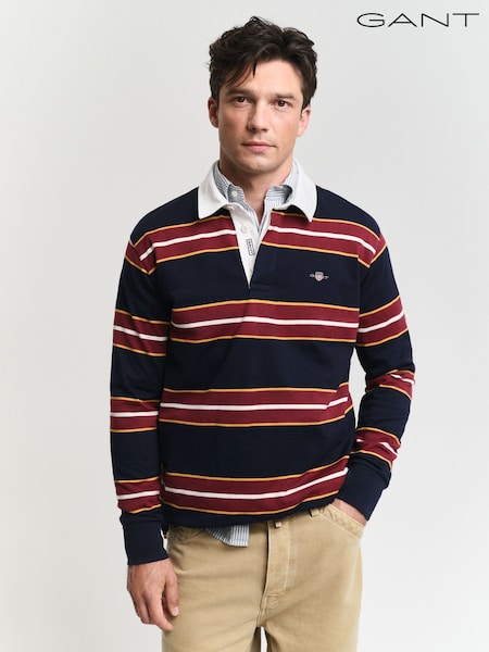 GANT Blue Striped 100% Cotton Rugby Shirt (AV1140) | 321 QAR