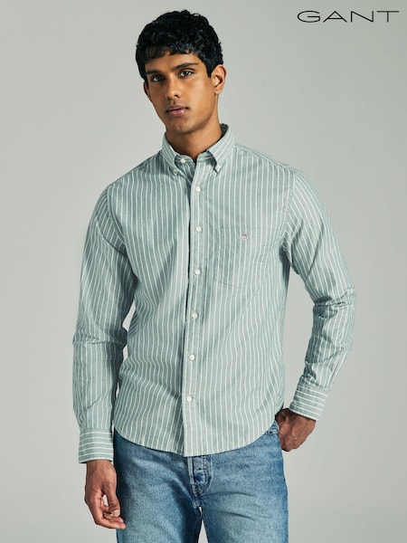 GANT Green Stripe Brushed Cotton Twill Shirt (AV1149) | €133