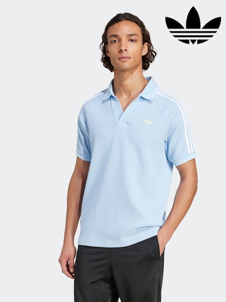 adidas Originals Light Blue Holiday Waffle Polo Shirt (AV1170) | 3,304 UAH
