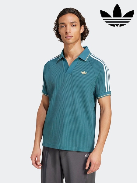 adidas Originals Teal Blue Holiday Waffle Polo Shirt (AV1171) | 3,304 UAH