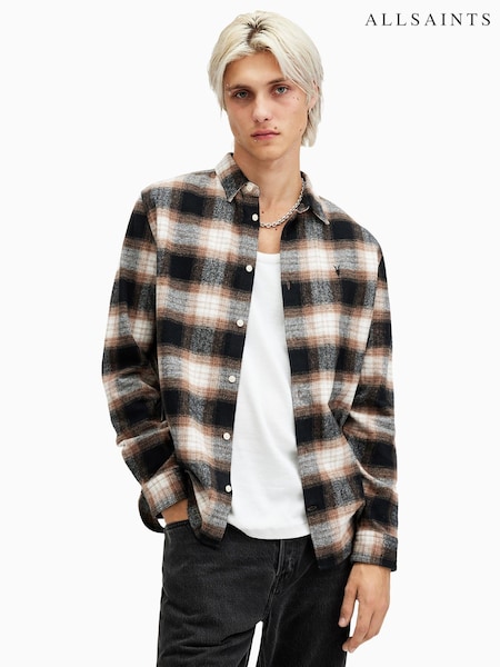 AllSaints Orange Mercy Long Sleeve Shirt (AV1201) | OMR54