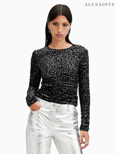 AllSaints Black Eris Leppo Top (AV1216) | €79