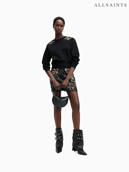 AllSaints Black Separo Wing Sweatshirt (AV1234) | ‏1,042 د.إ.‏