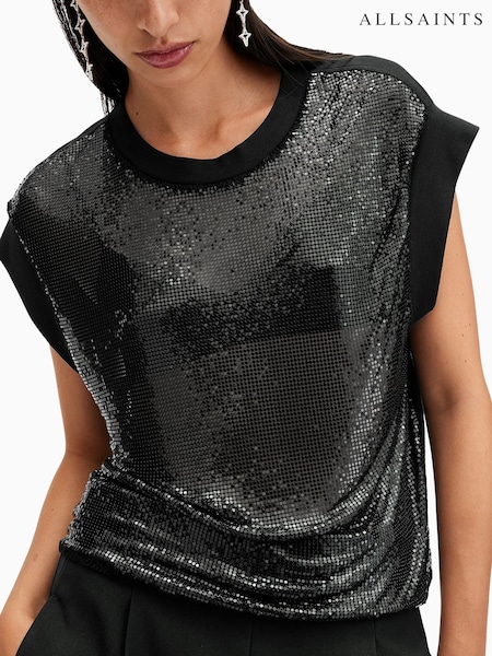 AllSaints Black Shane Chain Top (AV1258) | $225