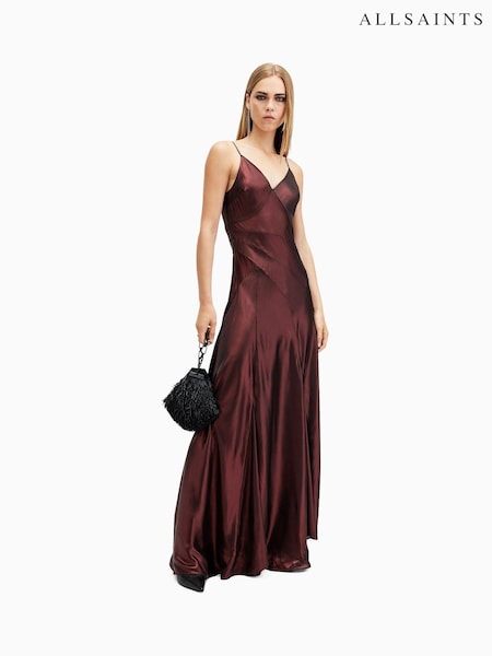 AllSaints Red Lili Maxi Dress (AV1309) | 492 QAR
