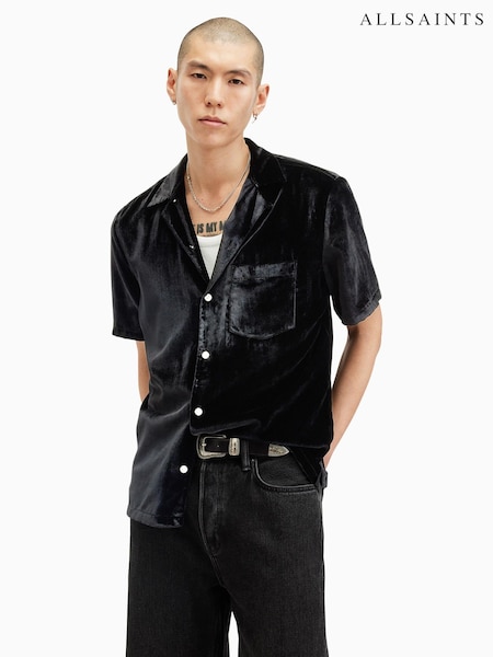 AllSaints Black Runa Short Sleevee Shirt (AV1315) | €170