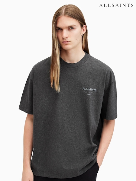 AllSaints Grey 100% Cotton Underground Short Sleeves Crew T-Shirt (AV1334) | € 86