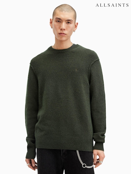 AllSaints Green Statten Crew Neck Jumper (AV1346) | ₪498