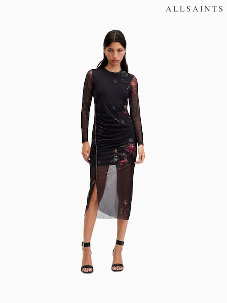 AllSaints Black Nora Sparkle Dress (AV1373) | $119