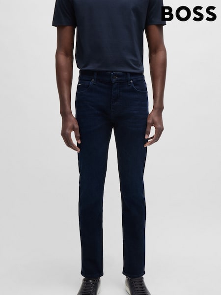 BOSS Blue Slim-Fit Cashmere-Touch Denim Jeans (AV1396) | 480 QAR
