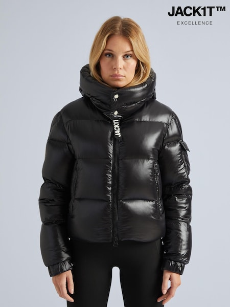 JACK1T EZ Slick Puffer Hooded Black Jacket (AV1432) | €494
