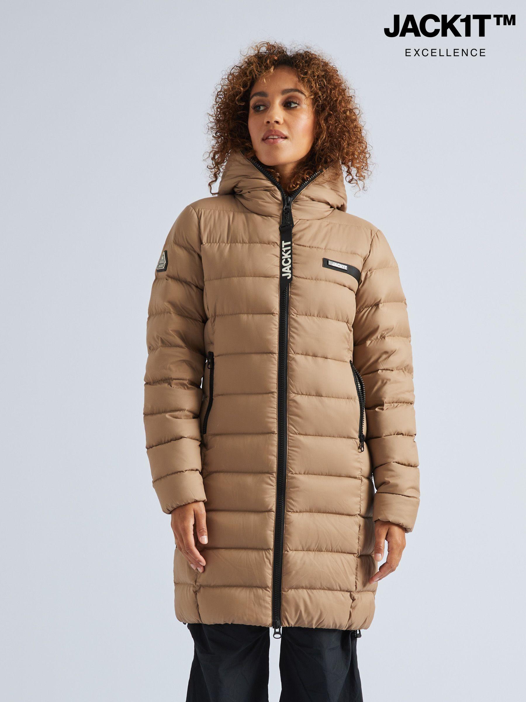Nude long puffer coat discount