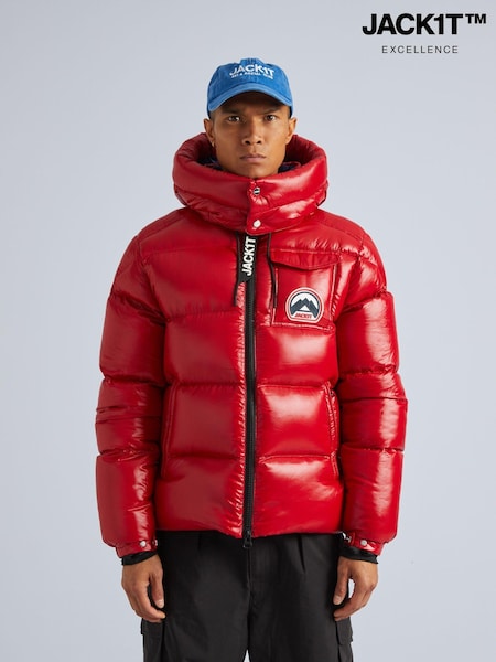 Червоний - JACK1T Front килимова доріжка Slick Puffer чорна куртка (AV1457) | 20 728 грн