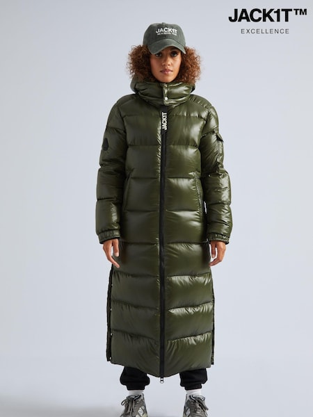 JACK1T EZ Slick Puffer Hooded Ultra Long Coat (AV1461) | ₪1,936