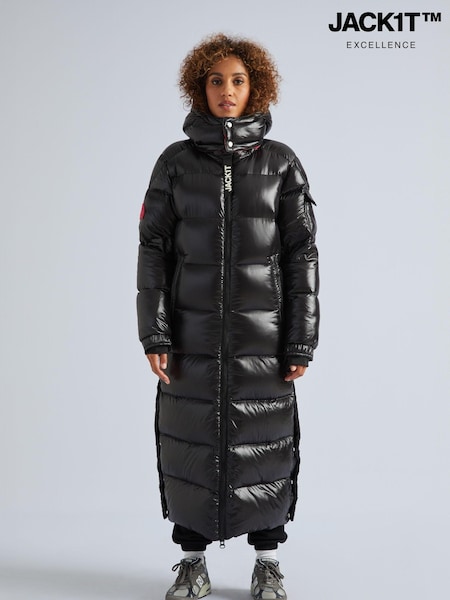JACK1T EZ Slick Puffer Hooded Ultra Long Coat (AV1463) | ₪1,936