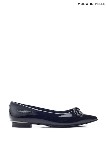 Moda in Pelle Hermionee Pointed Glitz Bow Flats (AV1528) | AED259