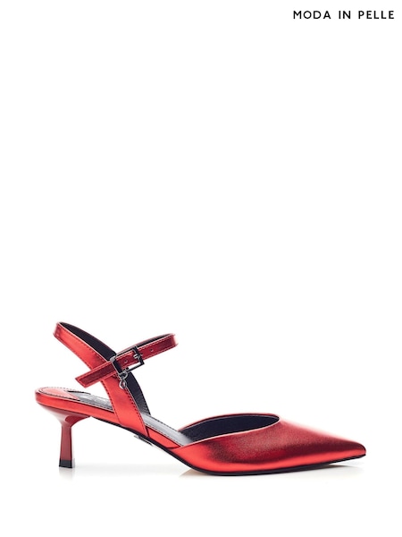 Moda in Pelle Jobourg Pointed Kitten Heel Strappy Shoes (AV1532) | 195 QAR