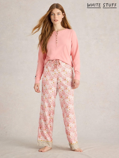White Stuff Pink Hailey Henley Jersey Top (AV1548) | AED81