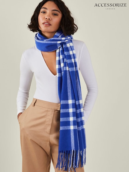 Accessorize Blue Check Blanket Scarf (AV1593) | €19