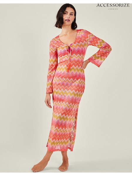 Accessorize Long Sleeve Crochet Maxi Dress Cover-Up (AV1646) | 35 €