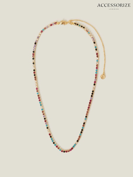Accessorize 14ct Multicolour Gem Tennis Necklace (AV1652) | 114 LEI