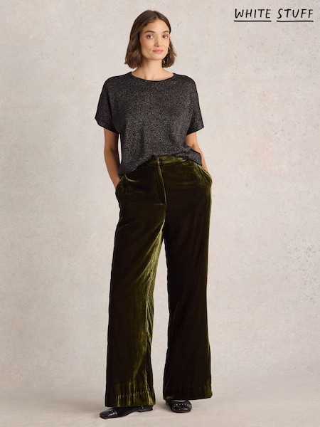 White Stuff Belle Wide Leg Velvet Trousers (AV1668) | 369 LEI