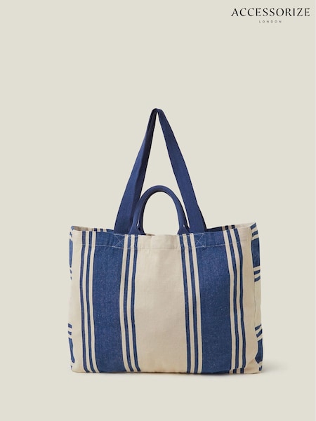 Accessorize Stripe Canvas 100% Cotton Shopper Bag (AV1678) | € 27