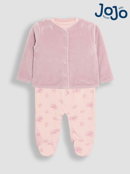 JoJo Maman Bébé 2-Piece Footed Sleepsuit & Velour Jacket Set (AV1780) | 45 €