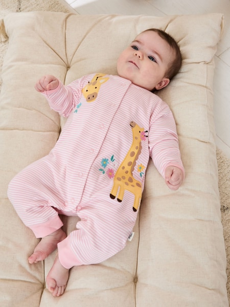 JoJo Maman Bébé Cotton Appliqué Popper Sleepsuit (AV1786) | 34 €
