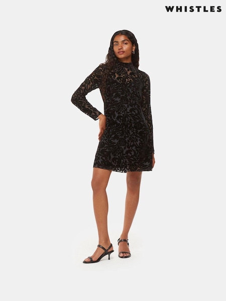Whistles Petite Hot Fix Floral Velvet Dress (AV1813) | €118