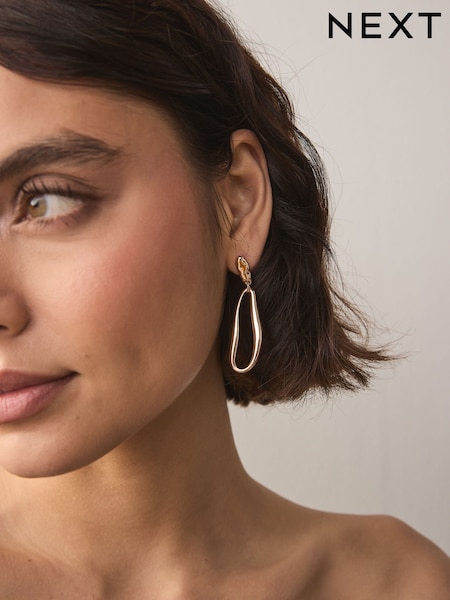 גוון זהוב - Molten Drop Earrings (AV1842) | ‏27‏₪